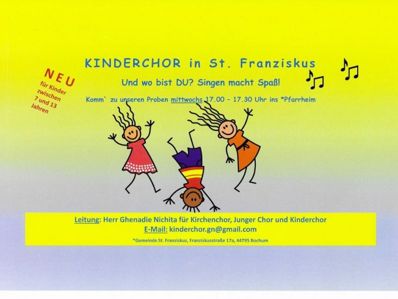 Plakat-Werbung für neuen Kinderchor